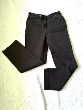 Incotex Dark Brown Microfiber Straight-Leg Pants